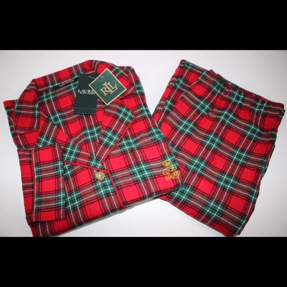 Lauren Ralph Lauren red plaid pajama set - Picture 3 of 7
